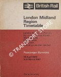 Book cover of Passenger Services Timetable - London (Euston, St. Pancras, Marylebone, Broad Street), The Midlands, North Wales, The North, 18 April 1966 to 5 March 1967 by British Rail London Midland Region